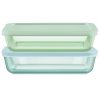 Pyrex Pyrex® Simply Store® Tinted Glass 3-cup Rectangle Storage Containers, 4-pc Set, Mixed Colors