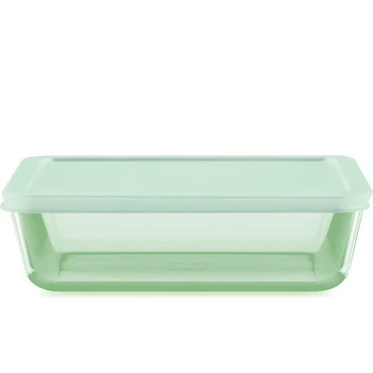 Pyrex Pyrex® Simply Store® Tinted 6-cup Rectangle Storage with Green Plastic Lid