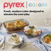 Pyrex Pyrex® Colors Sculpted Tinted 4-piece Baking Set with Plastic Lids, Smoke