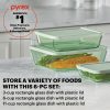 Pyrex Pyrex® Simply Store® Tinted 6-piece Rectangle Storage Set with Plastic Lids, Green