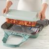 Pyrex Pyrex® Deep Portable 4-piece Glass Baking Dish Set Portable Set, Green Sage Lid